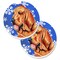 Caroline's Treasures Bloodhound Winter Snowflakes Holiday Set of 2 Cup Holder Car Coasters LH9286CARC, 2.56, Multicolor